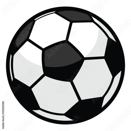 Classic Black and White Soccer Ball Isolated on White Background – Vector Illustration