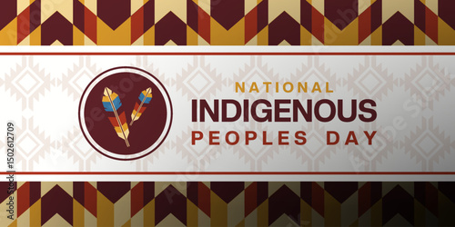 National Indigenous Peoples Day. Feathers and more. Suitable for posters, banners and social media. Black background.