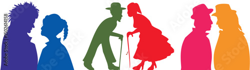 Couple on Transparent, World Couple Day, Couple Silhouette, International Day of Older Persons, EPS File