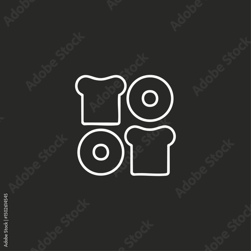 Bread icon logo flat vector design
