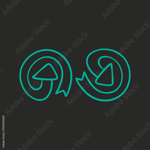 Circular arrow icon logo flat vector design