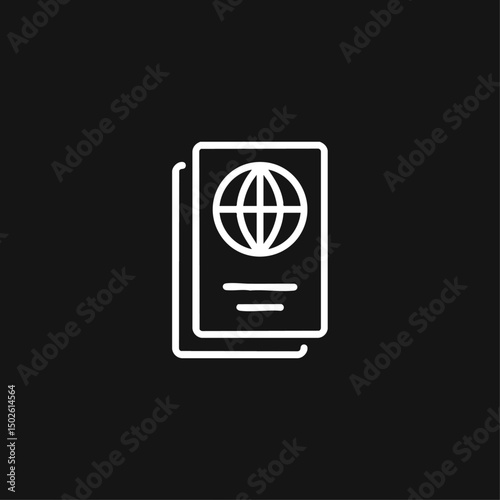 Passport icon logo flat vector design