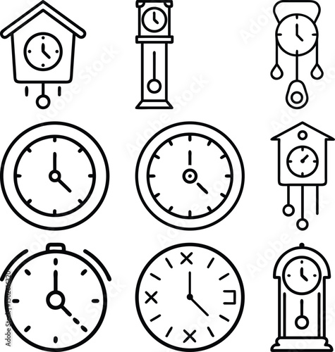 Diverse Timekeeping Clock Icons