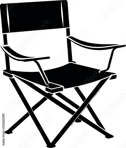 Silhouette of a classic director's chair isolated on a white background vector silhouette