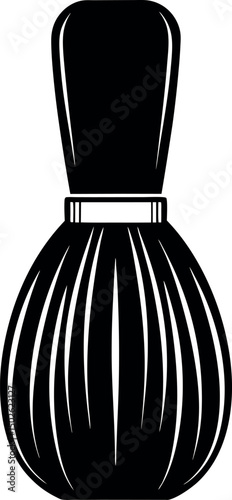 Stylized illustration of a black shaving brush on a white background vector silhouette