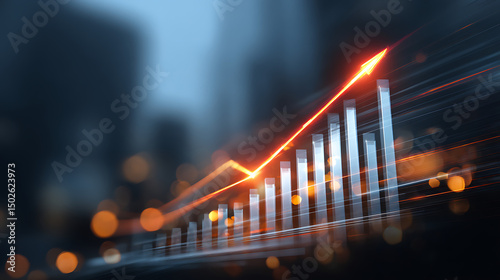 Business Growth Graph and Arrow Concep