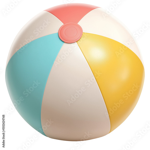 PNG Round inflatable beach ball with vibrant segments