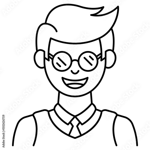 Outline Student Icon, Education and Learning Concept

