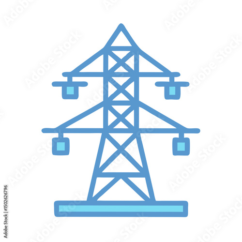 Electric Power Line Icon – High Voltage Transmission Symbol