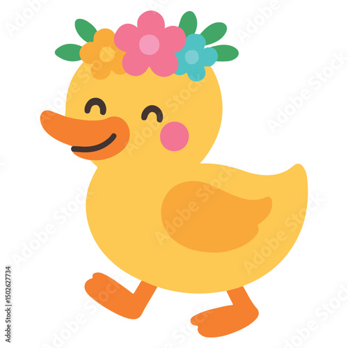 Easter Duck Illustration, Happy Easter Day Clipart, Easter Festival Cultural Holiday Design Sublimation
