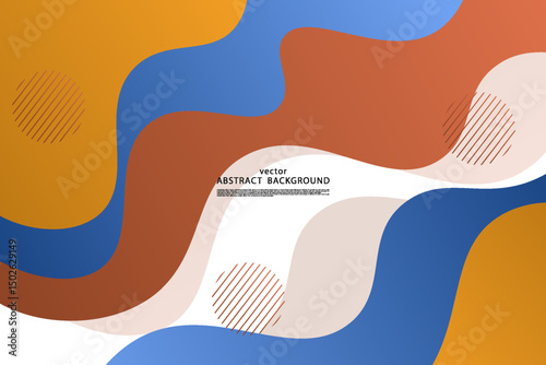 Blue and orange geometric business banner design. Creative banner design with wave shape as template. Simple design on white horizontal banner. Vector Eps10