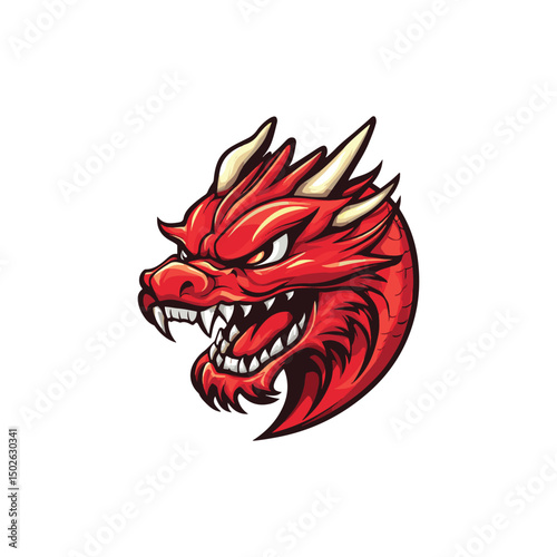 mascot Dragon Loong Head Logo