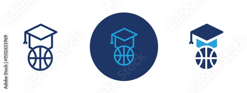 Set of colored pixel perfect Basketball training icon  with 1 unexpanded, 1 silhouette, Icon of basketball training, depicting sports coaching and athletic practice.