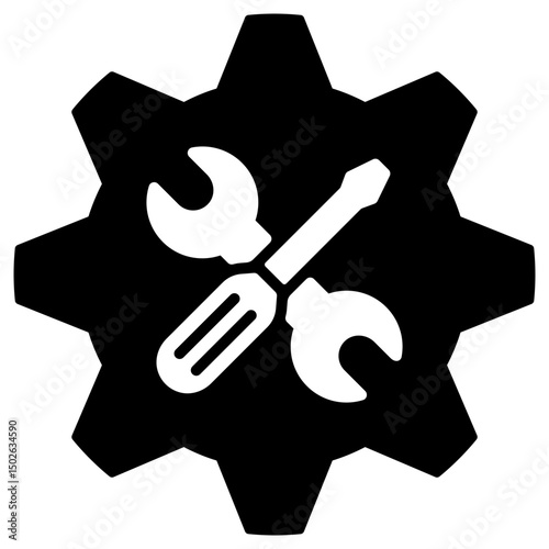 help center icon with screwdriver and wrench, ideal for customer support, FAQ pages, service portals, and UI help tools