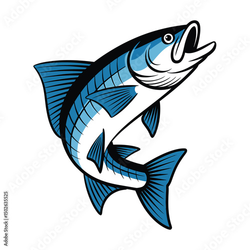 Leaping Salmon Vector Art & Illustration