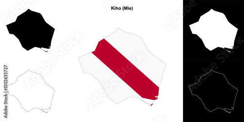 Kiho (Mie) outline map set
