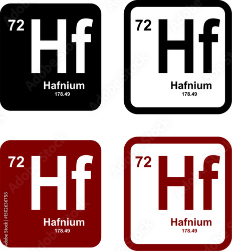 Hafnium icon set. vector template illustration for web design