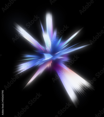 Star-shaped color burst in digital artwork