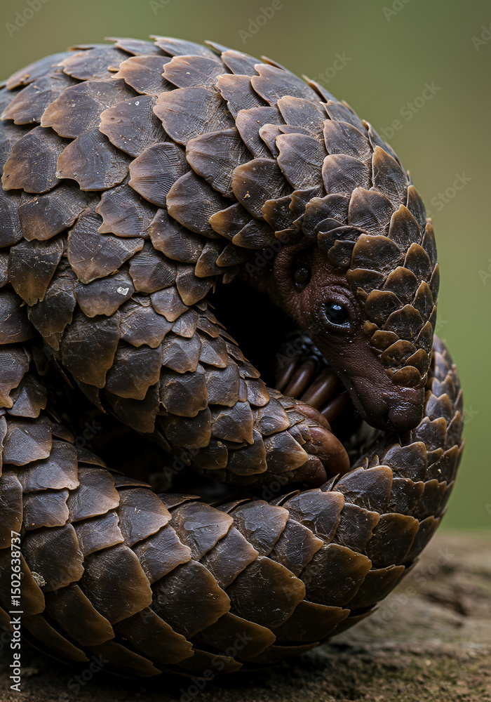 Fototapeta premium Pangolin curled up