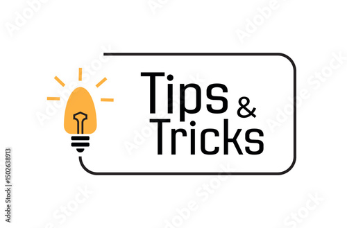 tips and tricks sign on white background	