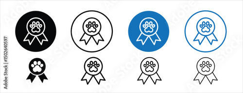 Set of colored pixel perfect Dog competition icon  with 1 unexpanded, 1 silhouette, Icon of a dog in a competition, symbolizing pet shows and breed contests.