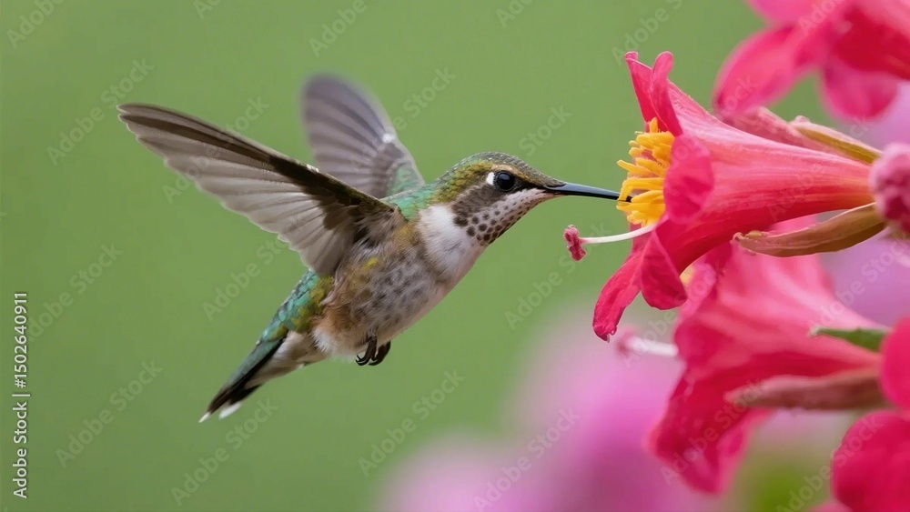 Fototapeta premium 蜜を吸うハチドリ