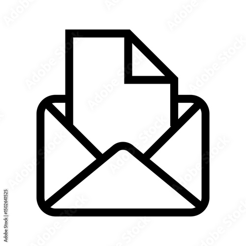Envelope Icon with Inserted Document Outline