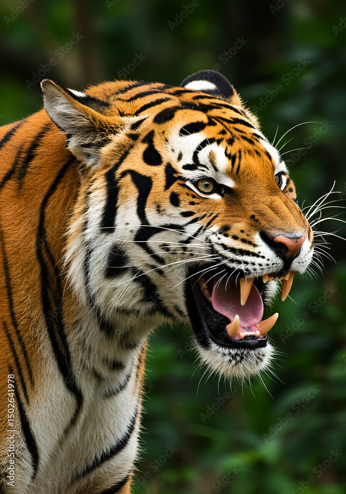 Fototapeta premium Tiger roaring close-up