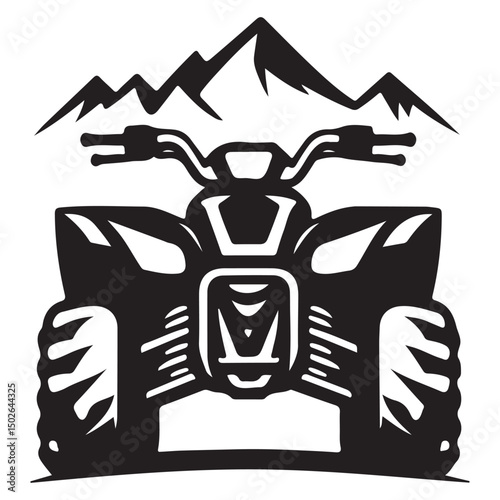 ATV logo vector, quad bike logo vector illustration, silhouette design, vector image