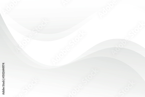 Gray line background curve element with white space for text and message design, overlapping layers. vector