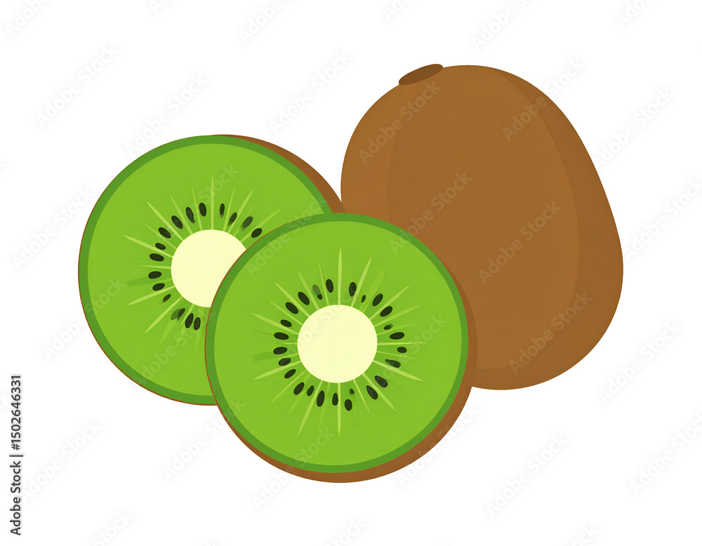 Obraz premium Two kiwi fruit slices