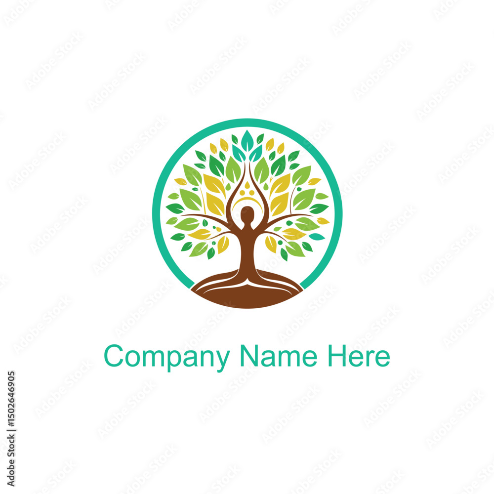 Obraz premium yoga tree logo