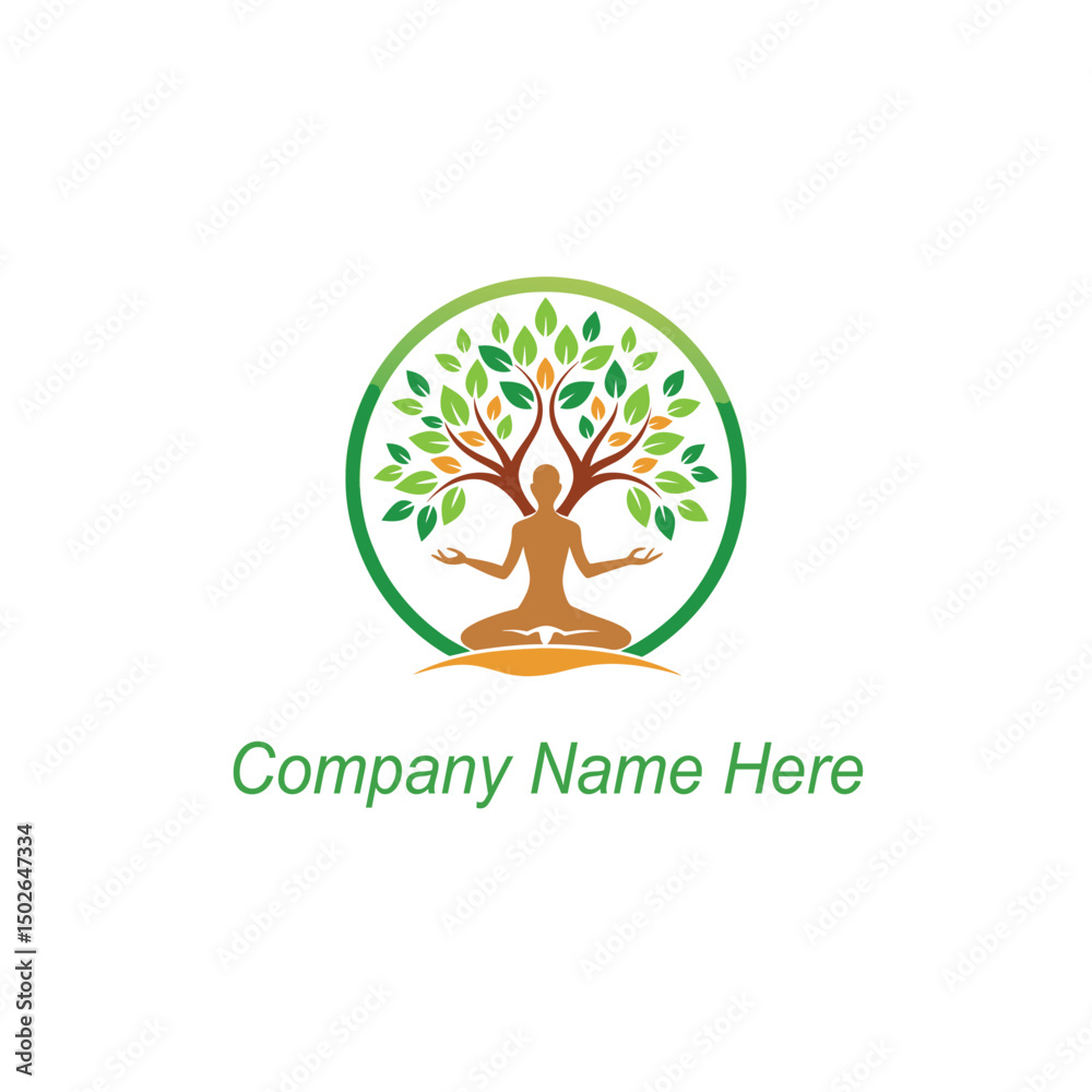 Obraz premium yoga tree logo