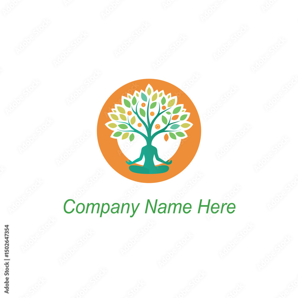 Obraz premium yoga tree logo