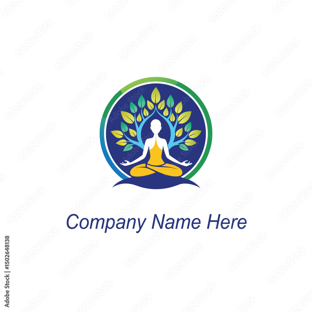 Fototapeta premium yoga tree logo