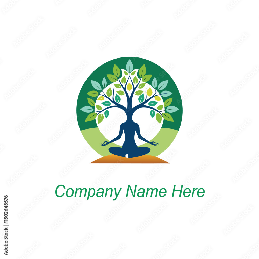 Obraz premium yoga tree logo