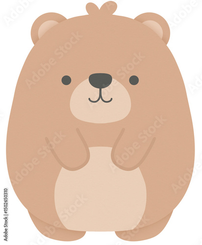 Cute Animal Brown Bear Kids Illustration style