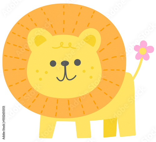 Cute Animal King lion Kids Illustration style