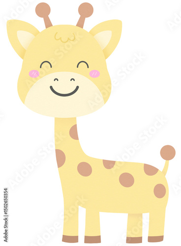 Giraffe Tiny Cute Animal Kids Illustration style