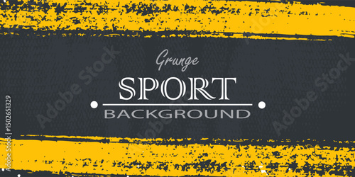 Minimal Abstract Yellow Frame Grunge Sport Design In Dark Background. Vector illustration eps 10