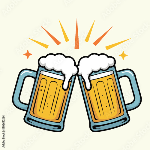 Clipart Beers Cheers vector Art & Illustration