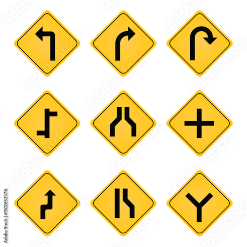 Free Download Road Signs Set Collection Design - GFXLoad