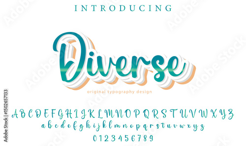 Diverse Font Stylish brush painted an uppercase vector letters, alphabet, typeface