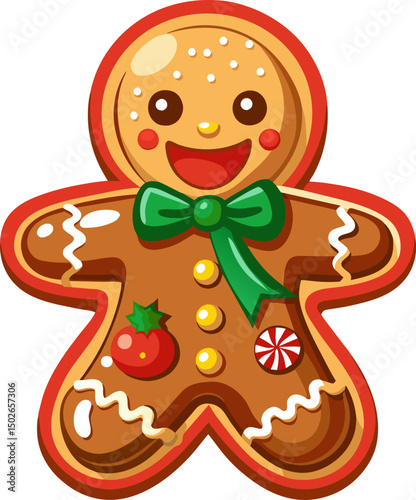 Fun and festive gingerbread cookie character
