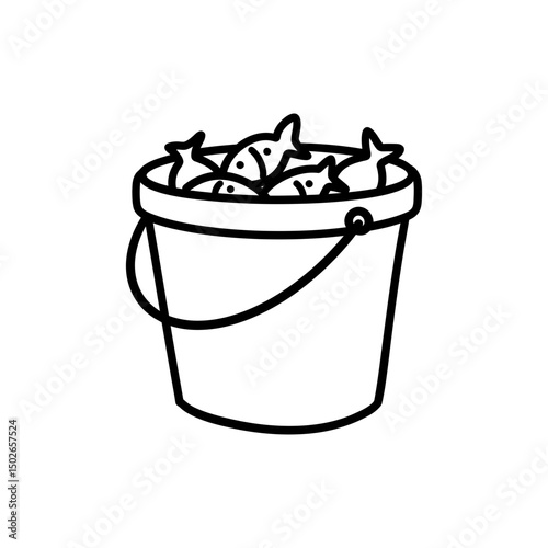Beach Fish Bucket Icon