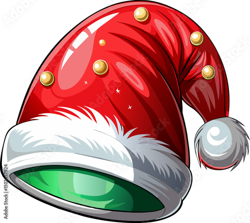 Classic red Santa hat with white trim