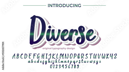 Diverse Font Stylish brush painted an uppercase vector letters, alphabet, typeface