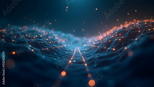 Digital Background Circuit lines and node points reactively pulse across a soft layout, simulating active tech connections (5)