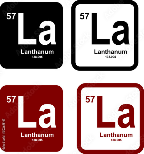 Lanthanum icon set. vector template illustration for web design