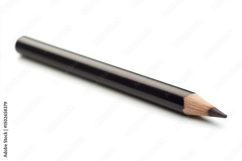 Black pencil for drawing, sketching, writing, or makeup application. use cases: art, design, education. Black pencil for drawing, sketching, writing, or makeup application. use cases: art, design, education.